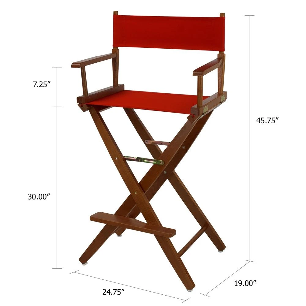 商品American Trails|Extra-Wide Premium 30"  Directors Chair Mission Oak Frame W/Red Color Cover,价格¥1146,第5张图片详细描述