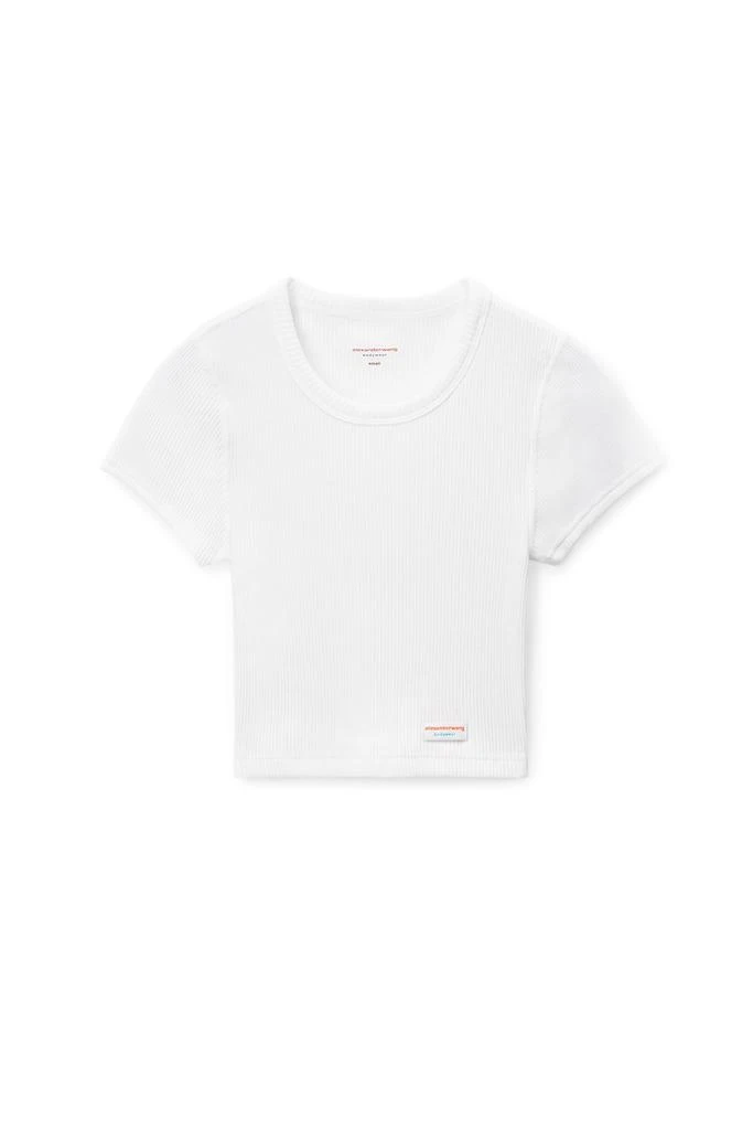 商品Alexander Wang|Cropped Short Sleeve Tee In Ribbed Jersey,价格¥293,第1张图片