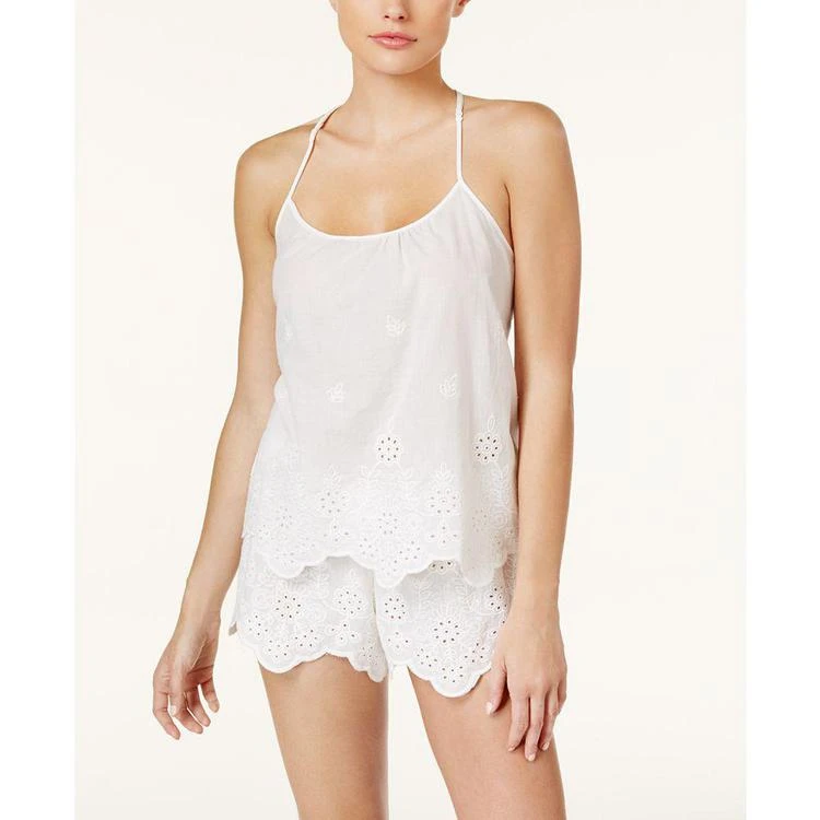 商品Linea Donatella|Festival Embroidered Cotton Cami & Shorts Pajama Set,价格¥82,第1张图片