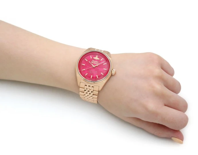 Ladies Vivienne Westwood Lady Sydenham Quartz Watch with Hot Pink Dial & Gold Stainless Steel Bracelet  VV251RRGD 商品