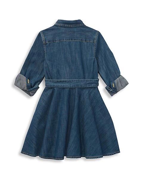 商品Ralph Lauren|Little Girl's & Girl's Belted Denim Shirtdress,价格¥478-¥512,第4张图片详细描述