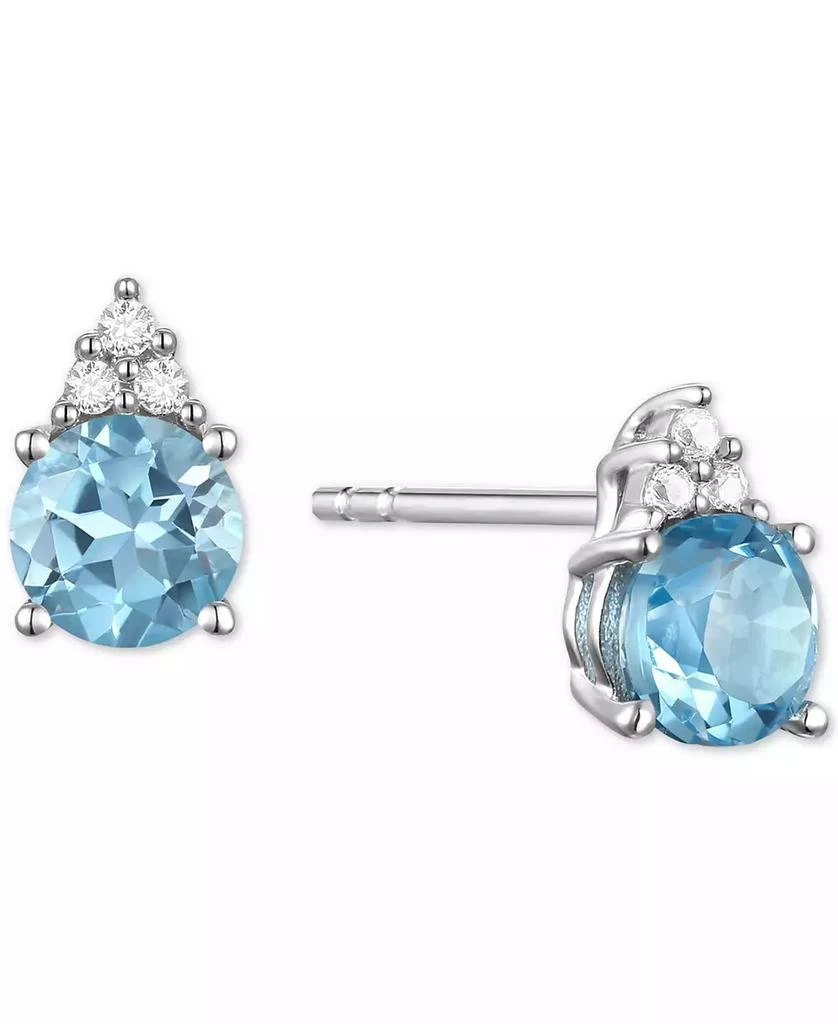 商品Macy's|Gemstone & Diamond Accent Stud Earrings,价格¥896,第3张图片详细描述