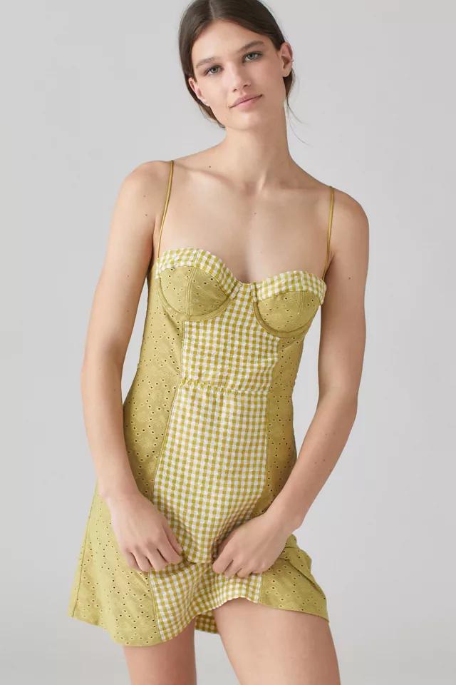 UO Felicity Eyelet Bustier Mini Dress商品第1张图片规格展示