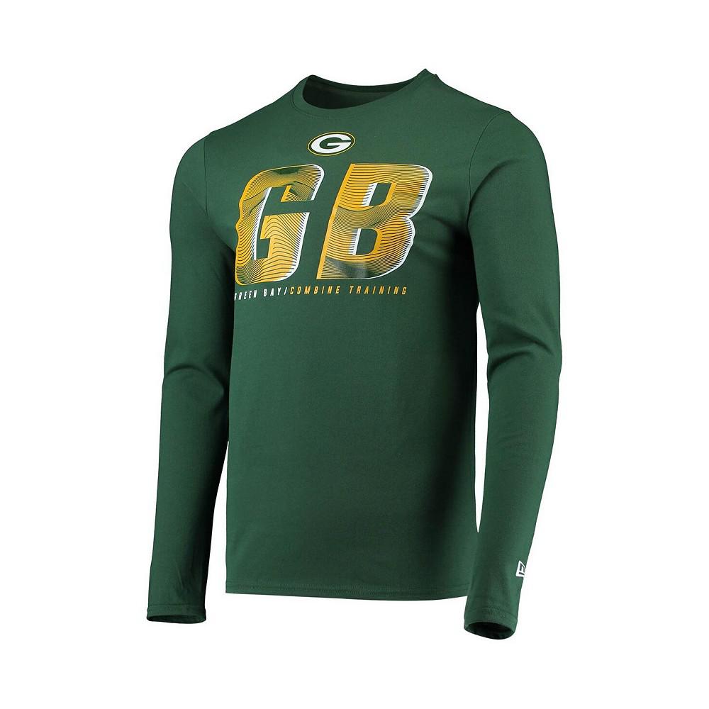 Men's Green Green Bay Packers Combine Authentic Static Abbreviation Long Sleeve T-shirt商品第3张图片规格展示