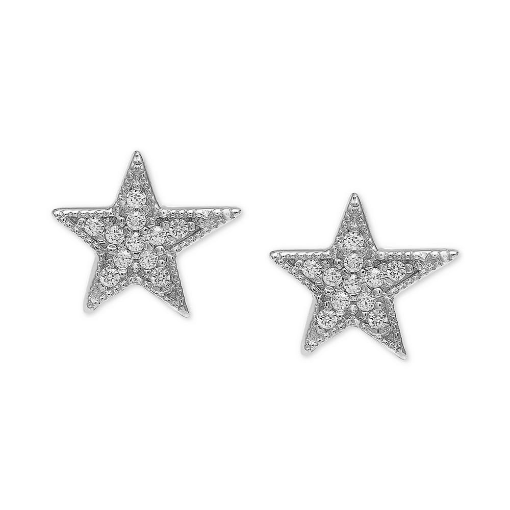 商品Giani Bernini|Cubic Zirconia Star Stud Earrings in Sterling Silver, Created for Macy's,价格¥74,第5张图片详细描述