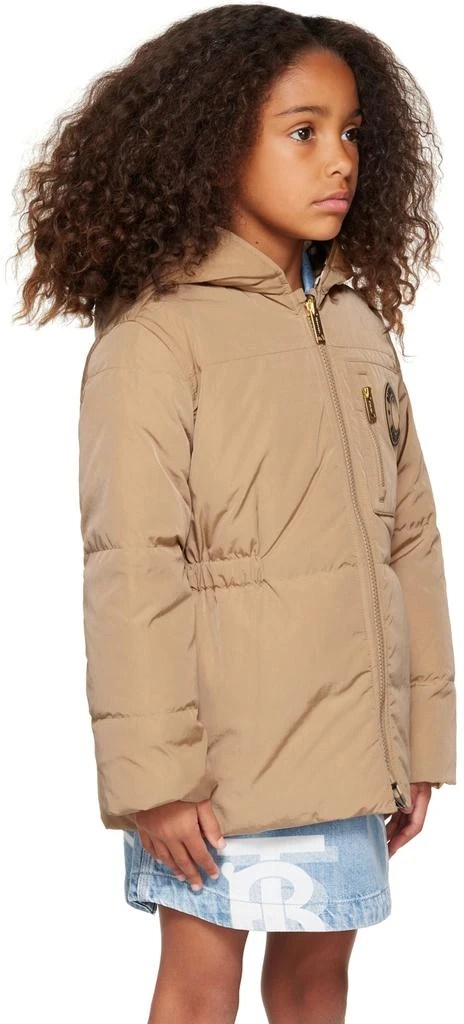 商品Burberry|Kids Beige Hooded Reversible Down Jacket,价格¥4338,第2张图片详细描述