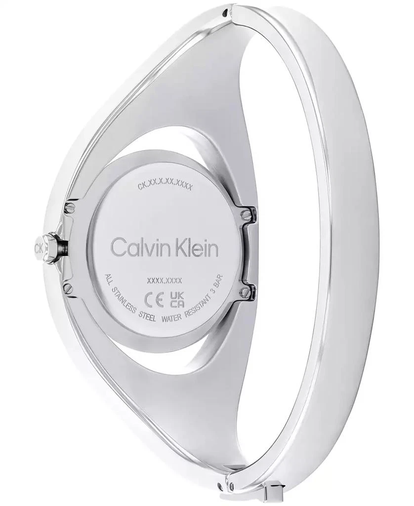 商品Calvin Klein|Women's Two Hand Silver Stainless Steel Bangle Bracelet Watch 30mm,价格¥716,第3张图片详细描述
