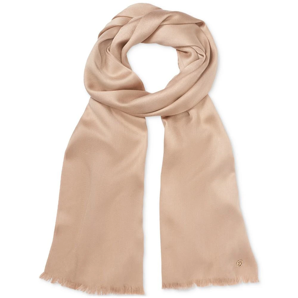 商品Calvin Klein|Women's Solid Satin-Feel Pashmina Scarf,价格¥366,第2张图片详细描述