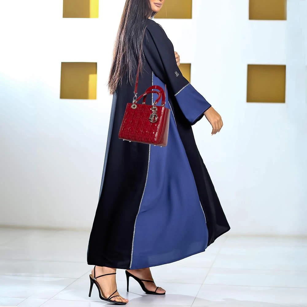 商品[二手商品] Dior|Dior Red Cannage Patent Leather Medium Lady Dior Tote,价格¥20299,第2张图片详细描述