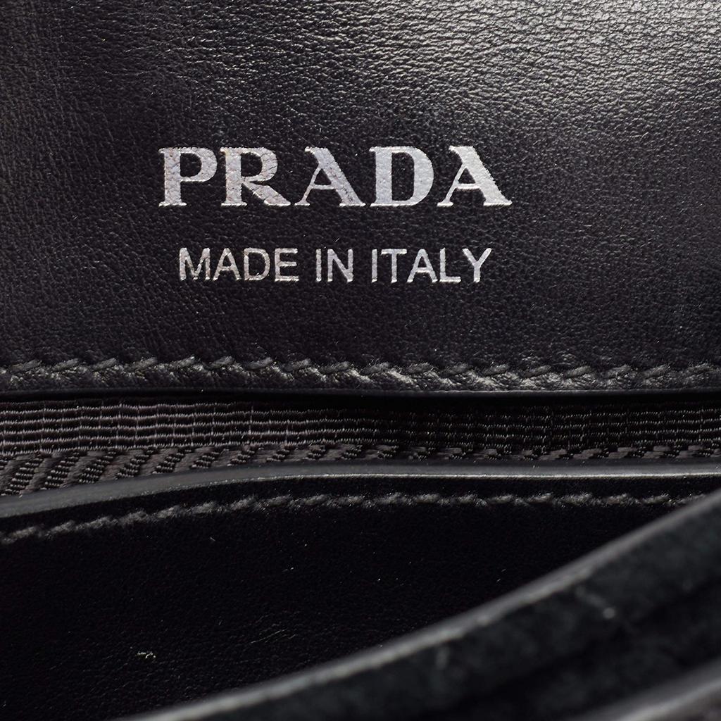 Prada Burgundy/Black Calf Hair And Quilted Velvet Small Corsaire Shoulder Bag商品第9张图片规格展示