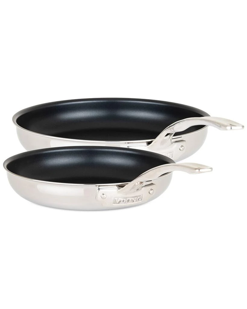 商品Viking|Viking 3-Ply Stainless Steel Nonstick 2pc Stainless Steel Fry Pan Set,价格¥467,第1张图片