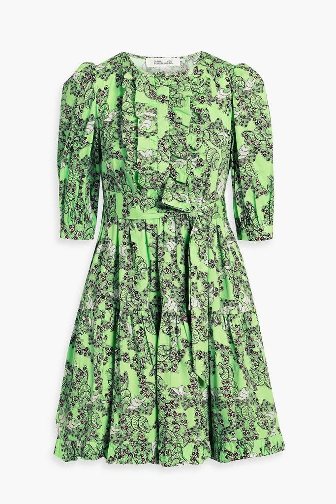 商品Diane von Furstenberg|Roberta ruffled printed cotton-blend poplin mini dress,价格¥840,第1张图片