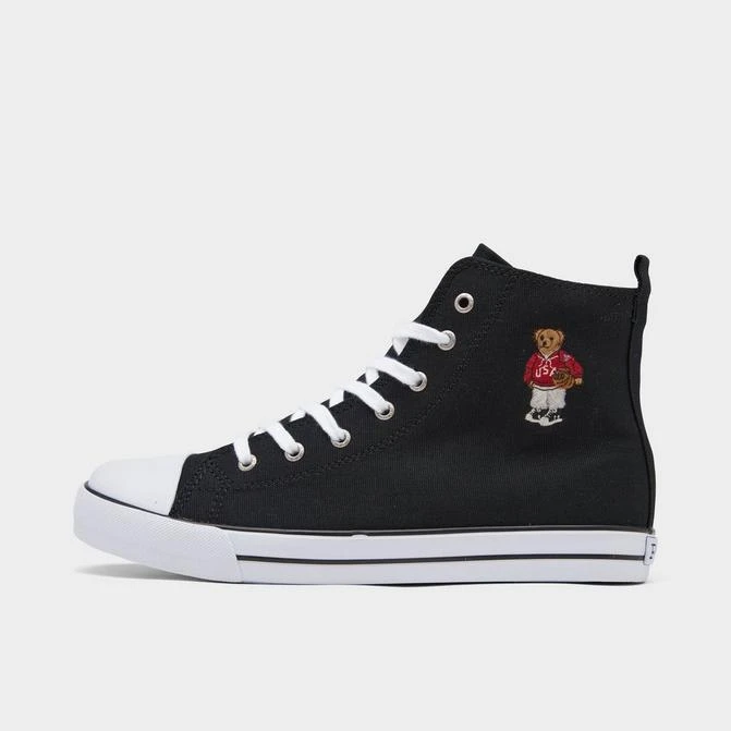 商品Ralph Lauren|Boys' Big Kids' Polo Ralph Lauren Hamptyn Hi Bear High Top Casual Shoes,价格¥152,第1张图片