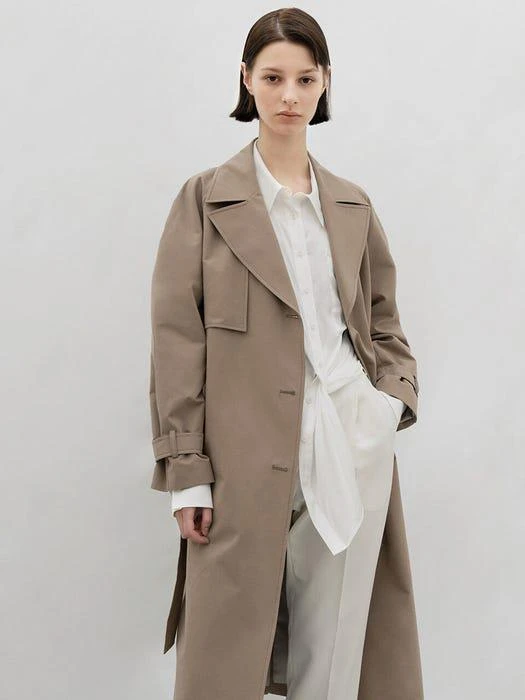 商品AVA MOLLI|Cotton Blend Trench Coat_Brown,价格¥1996,第2张图片详细描述