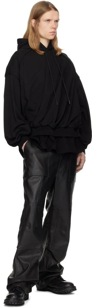 商品Juun.J|Black Layered Twisted Hoodie,价格¥2288,第4张图片详细描述