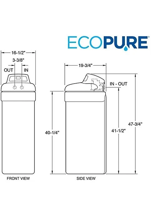 商品EcoPure|Ecopure 31000 Grain Softener Salt Water Saving Autosense Technology For Whole House Dark Gray,价格¥4387,第5张图片详细描述