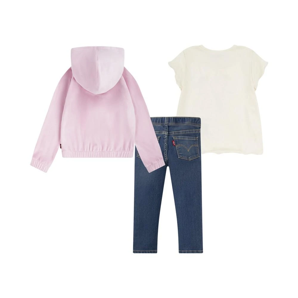 商品Levi's|Toddler Girls Full Zip Hoodie, T-shirt and Jeans, 3 Piece Set,价格¥288,第2张图片详细描述