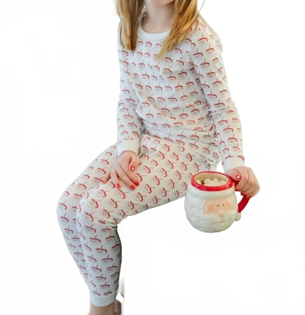 商品lila + hayes|Girl's Ava Pajama Set In Hot Cocoa Santa,价格¥462,第3张图片详细描述