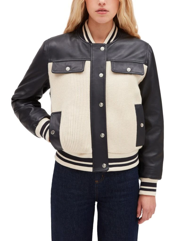 商品Claudie Pierlot|Two tone leather and knit jacket,价格¥4630,第2张图片详细描述