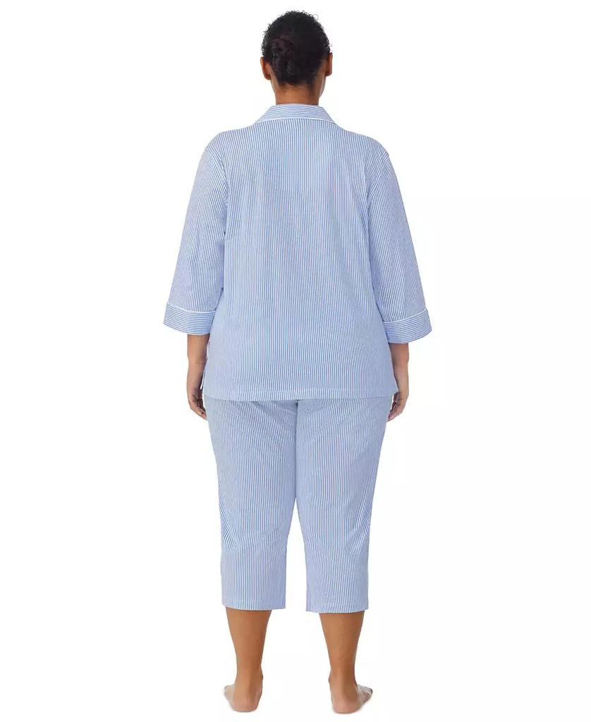 商品Ralph Lauren|Plus Size Button-Front Top and Pants Pajama Set,价格¥538,第2张图片详细描述