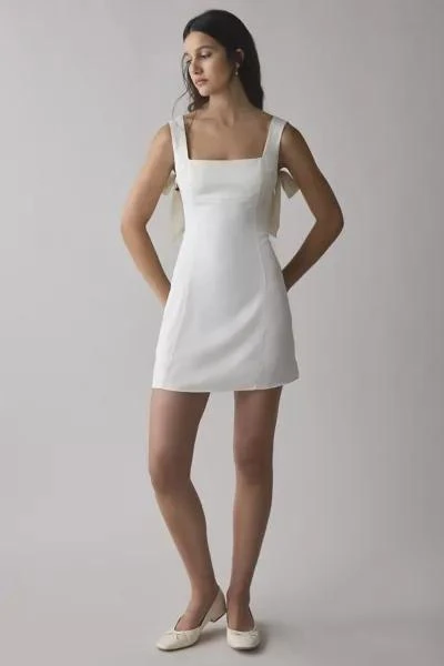 商品Urban Outfitters|UO Bri Double Bow Satin Mini Dress,价格¥298,第1张图片