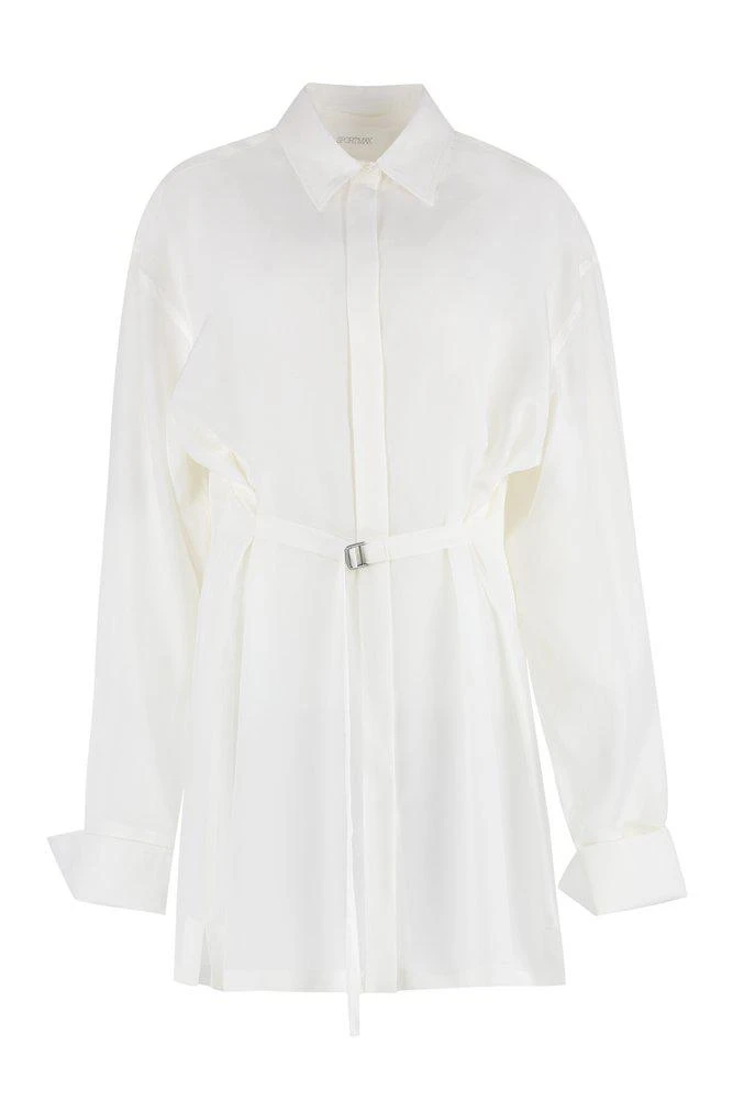 商品Max Mara|Sportmax Long Sleeved Belted Shirt,价格¥1197,第1张图片