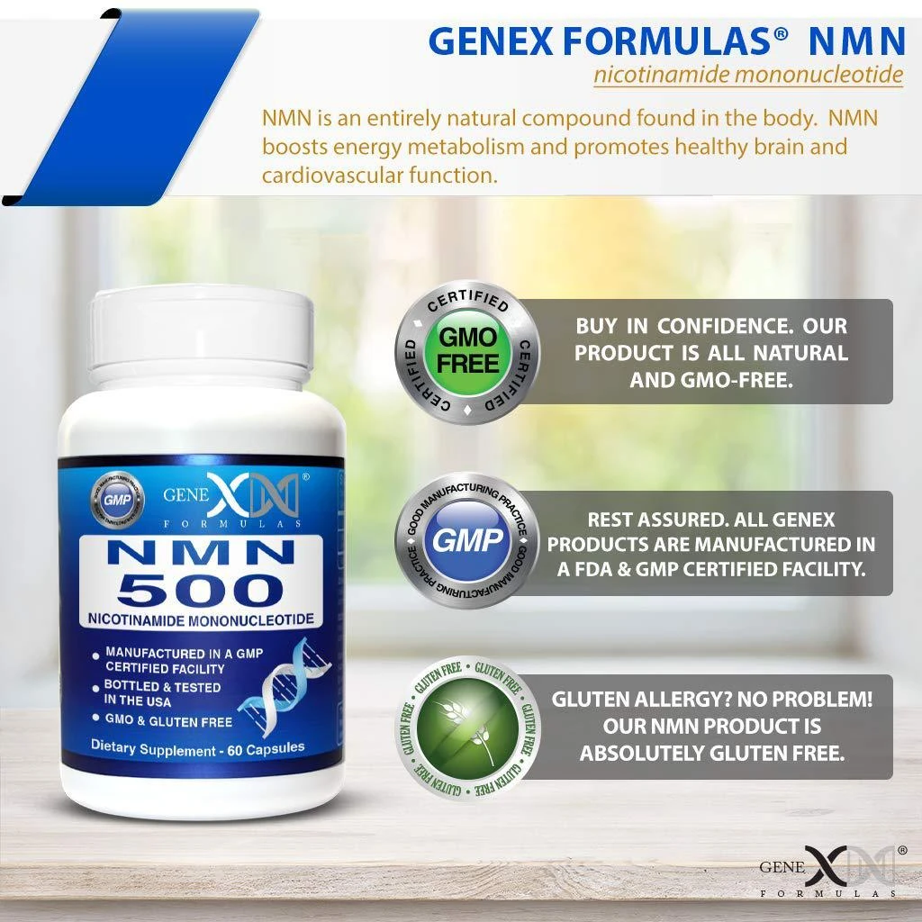 商品Genex Formulas|Genex Formulas NAD+ Precursor Supplements - 99% Pure Shelf Stabilized Supplement Capsules for Increased NAD Levels & Healthy Aging, GMP Certified, 500mg per Serving, 60 Capsules,价格¥491,第5张图片详细描述