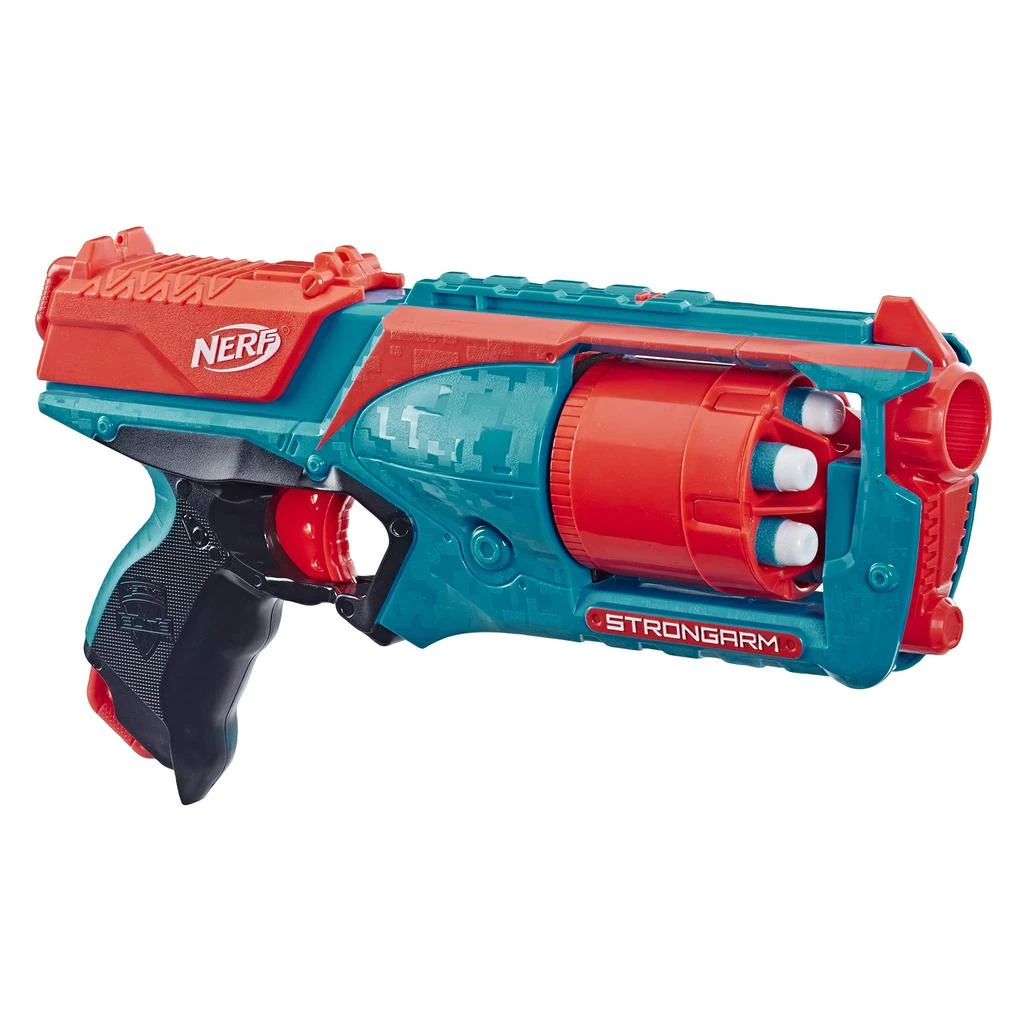 商品Nerf|NERF Strongarm N-Strike Elite Toy Blaster with Rotating Barrel, Slam Fire, and 6 Official Elite Darts for Kids, Teens, and Adults (Amazon Exclusive) , Orange,价格¥120,第1张图片