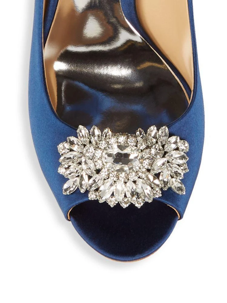 商品Badgley Mischka|Kali 缎面钻扣绑带高跟鞋,价格¥710,第3张图片详细描述