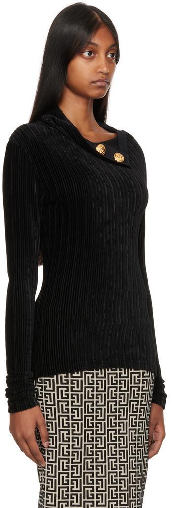 商品Balmain|Black Foldover Sweater,价格¥8808,第4张图片详细描述