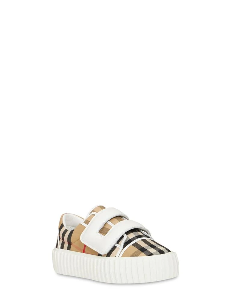 商品Burberry|Check Print Cotton Strap Sneakers,价格¥2317,第2张图片详细描述