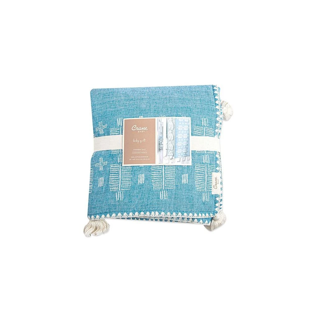 商品Crane Baby|Baby Boys Chambray Caspian Quilted Blanket,价格¥524,第2张图片详细描述