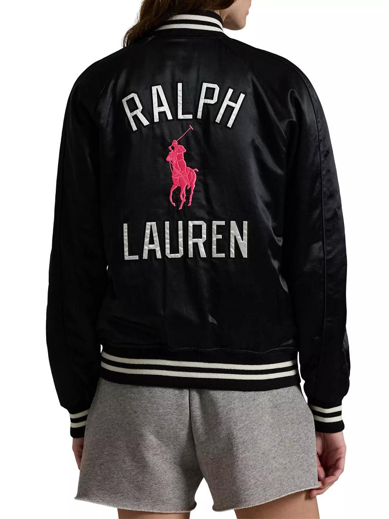Ralph Lauren Unisex Pink Pony Takihyo Satin Baseball Jacket