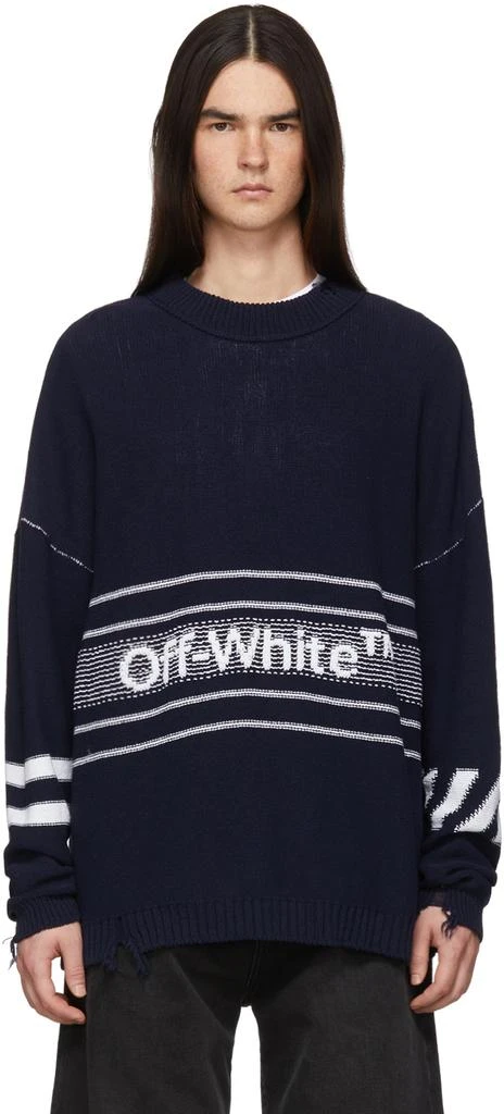 商品Off-White|Navy Logo Sweater,价格¥3256,第1张图片