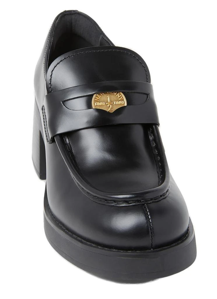 商品Miu Miu|Miu Miu Logo Plaque Penny Loafers,价格¥5264-¥6813,第5张图片详细描述