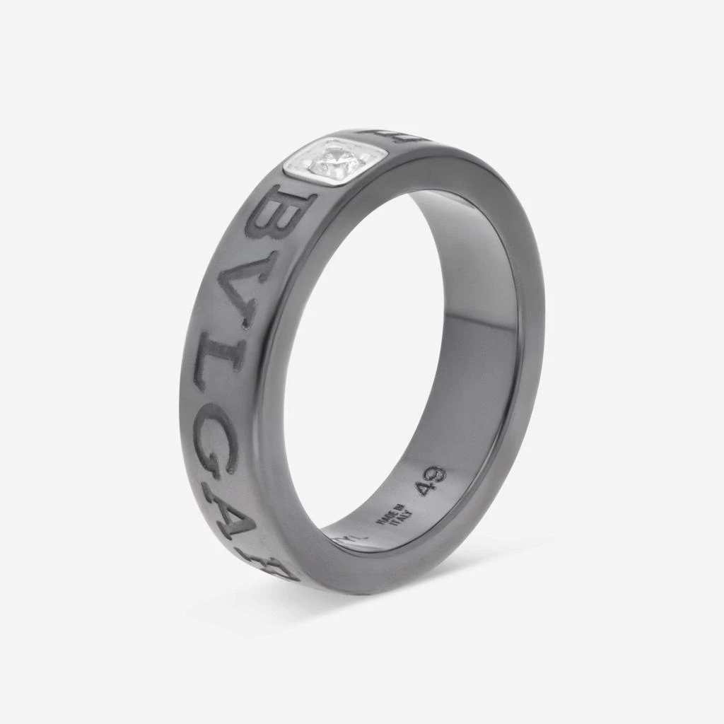 商品BVLGARI|Bulgari Bulgari Black Ceramic & 18K White Gold Diamond Ring 348847,价格¥6507,第1张图片