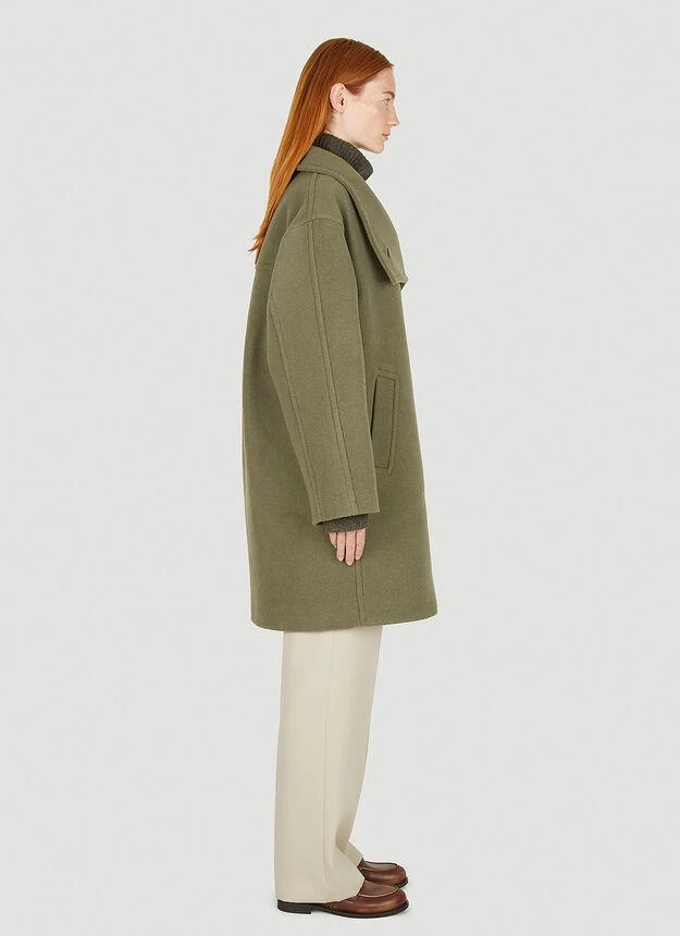 商品Acne Studios|Oversized Wide Collar Coat in Green,价格¥9056,第3张图片详细描述