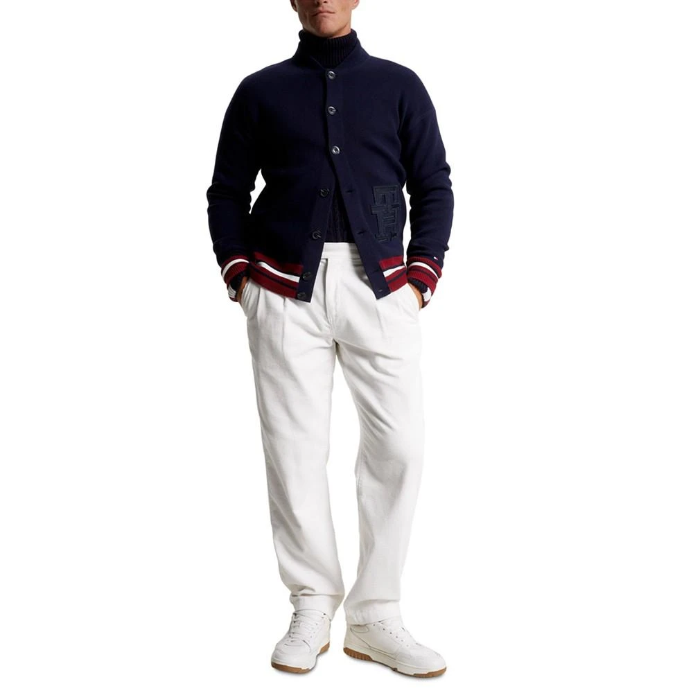 商品Tommy Hilfiger|Men's Monogram Logo Appliqué Knit Varsity Bomber Jacket,价格¥745,第2张图片详细描述