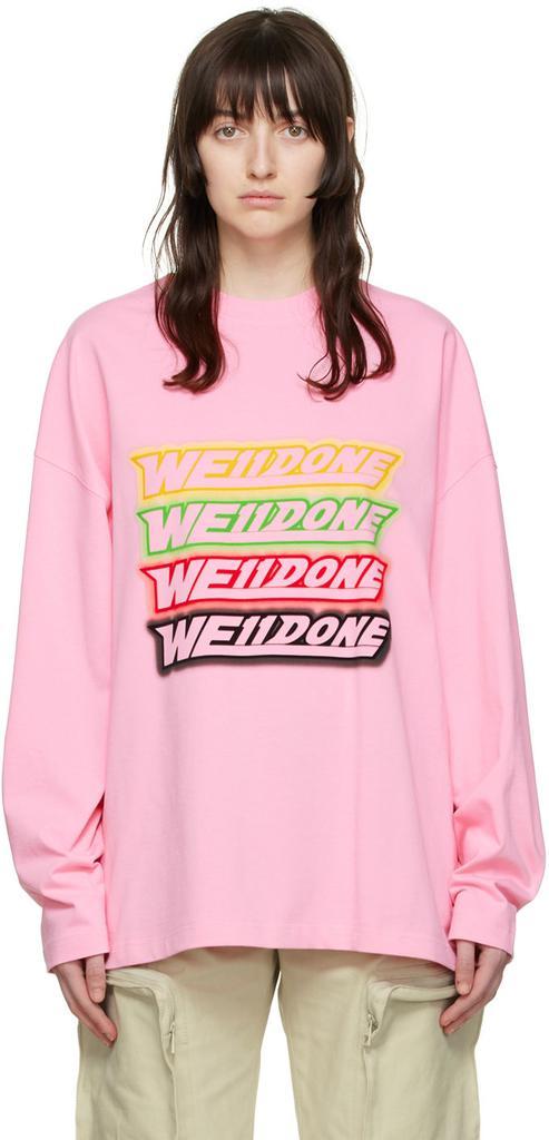 商品We11done|Pink Cotton T-Shirt,价格¥1334,第1张图片