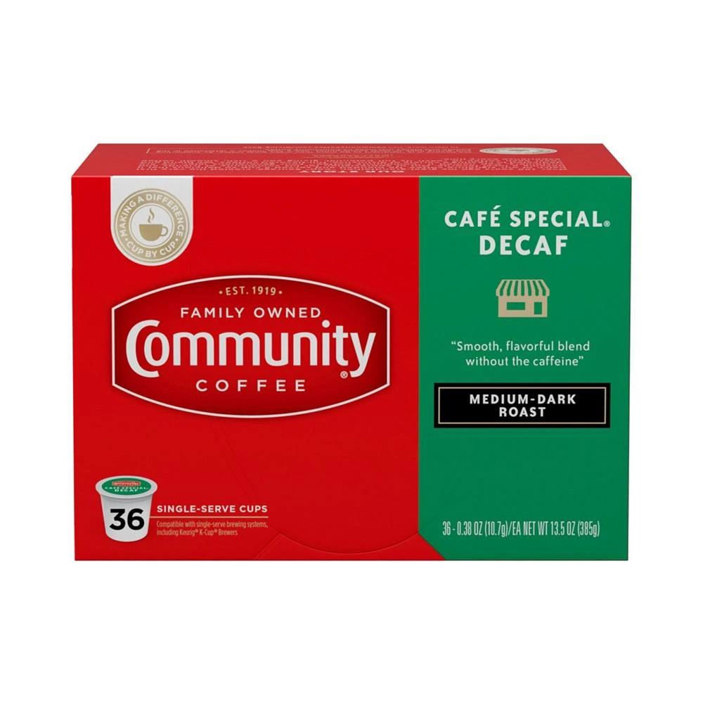 商品Community Coffee|Cafe Special Decaf Medium-Dark Roast Single Serve Pods, Keurig K-Cup Brewer Compatible, 144 Ct,价格¥998,第2张图片详细描述