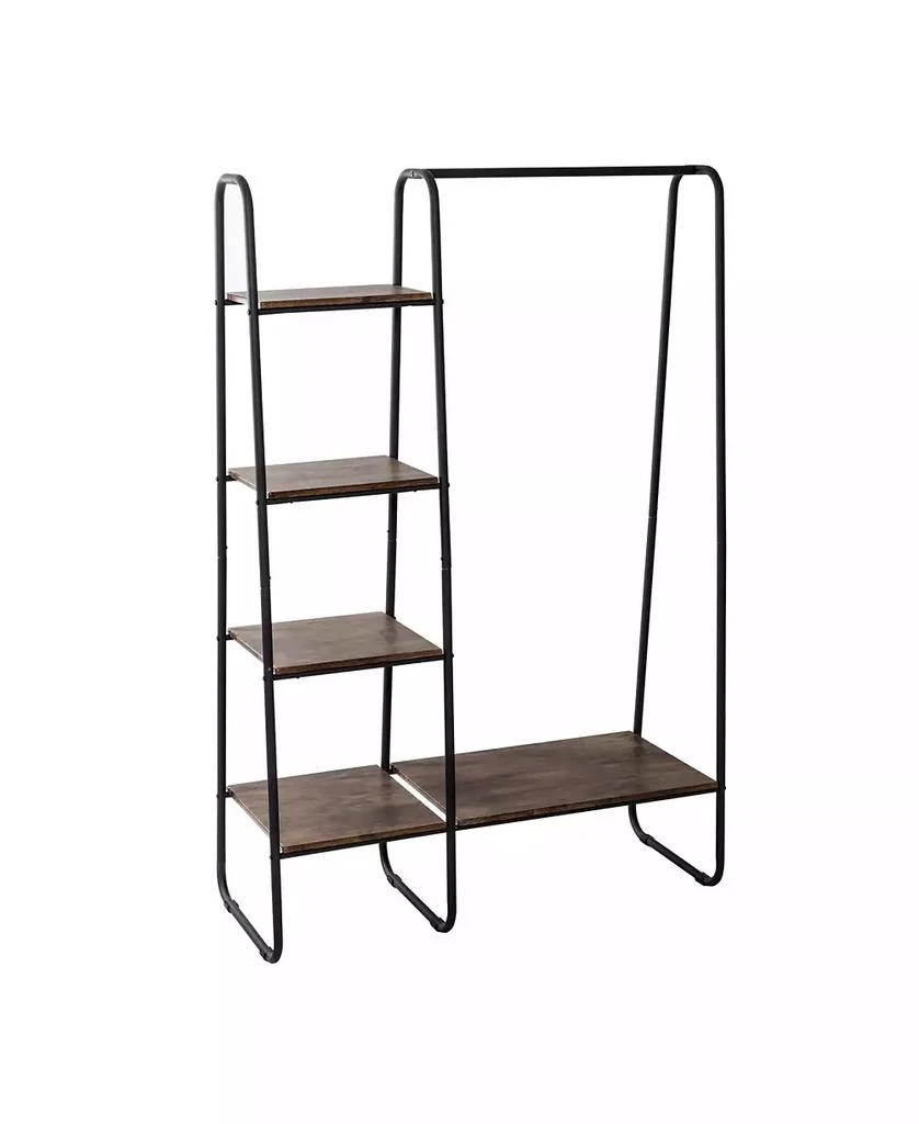 商品Honey Can Do|Freestanding Metal Clothing Rack with Wood Shelves,价格¥1271,第1张图片