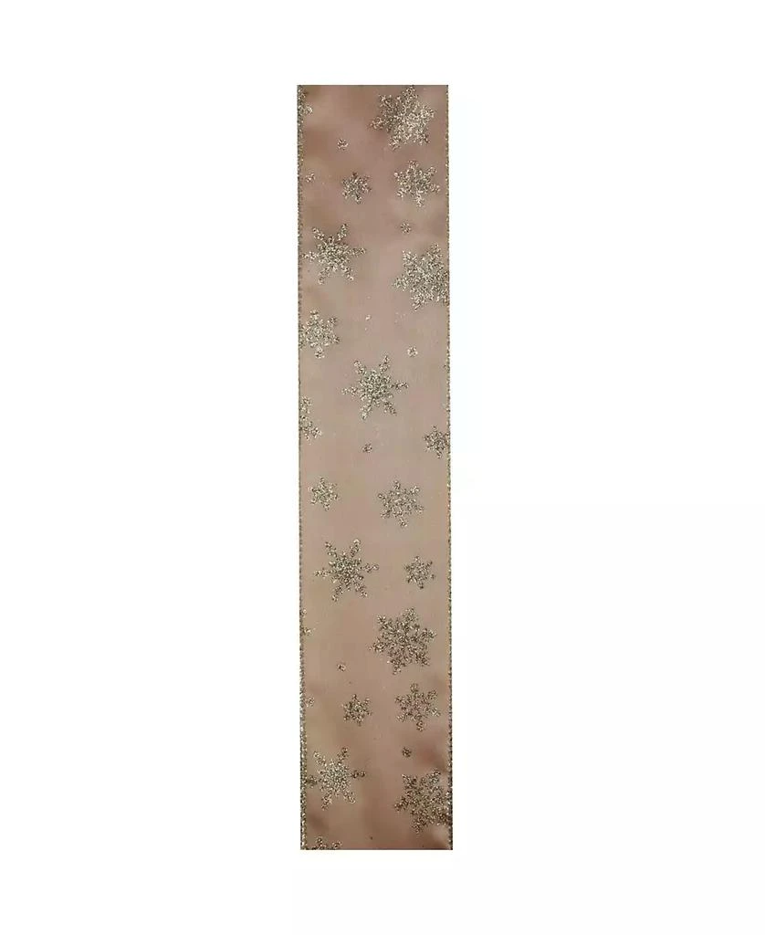 商品Northlight|Sparkling Gold Stars Wired Christmas Craft Ribbon 2.5" x 10 Yards,价格¥53,第3张图片详细描述