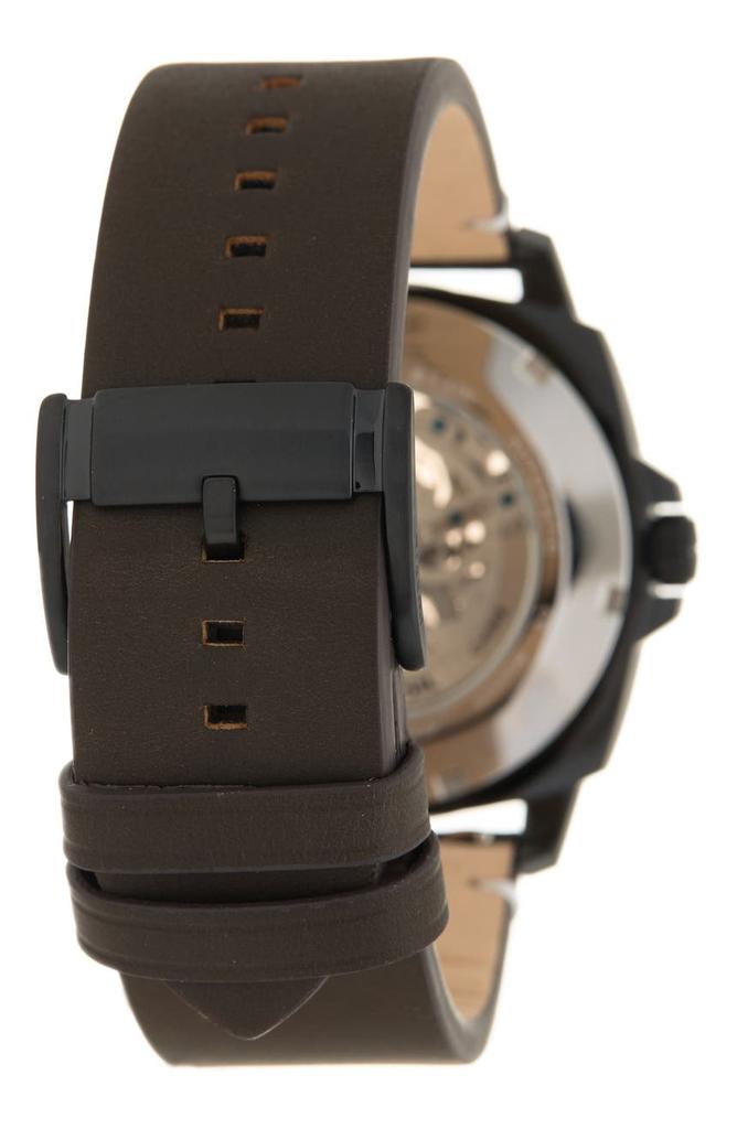 Men's Privateer Sport Mechanical Brown Leather Watch, 45mm商品第2张图片规格展示