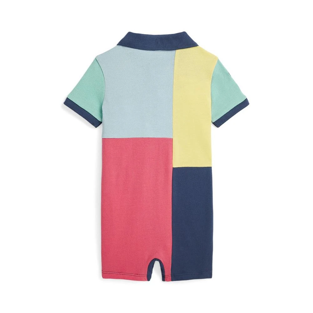 商品Ralph Lauren|Baby Boys Big Pony Cotton Mesh Polo Shortall,价格¥205,第2张图片详细描述