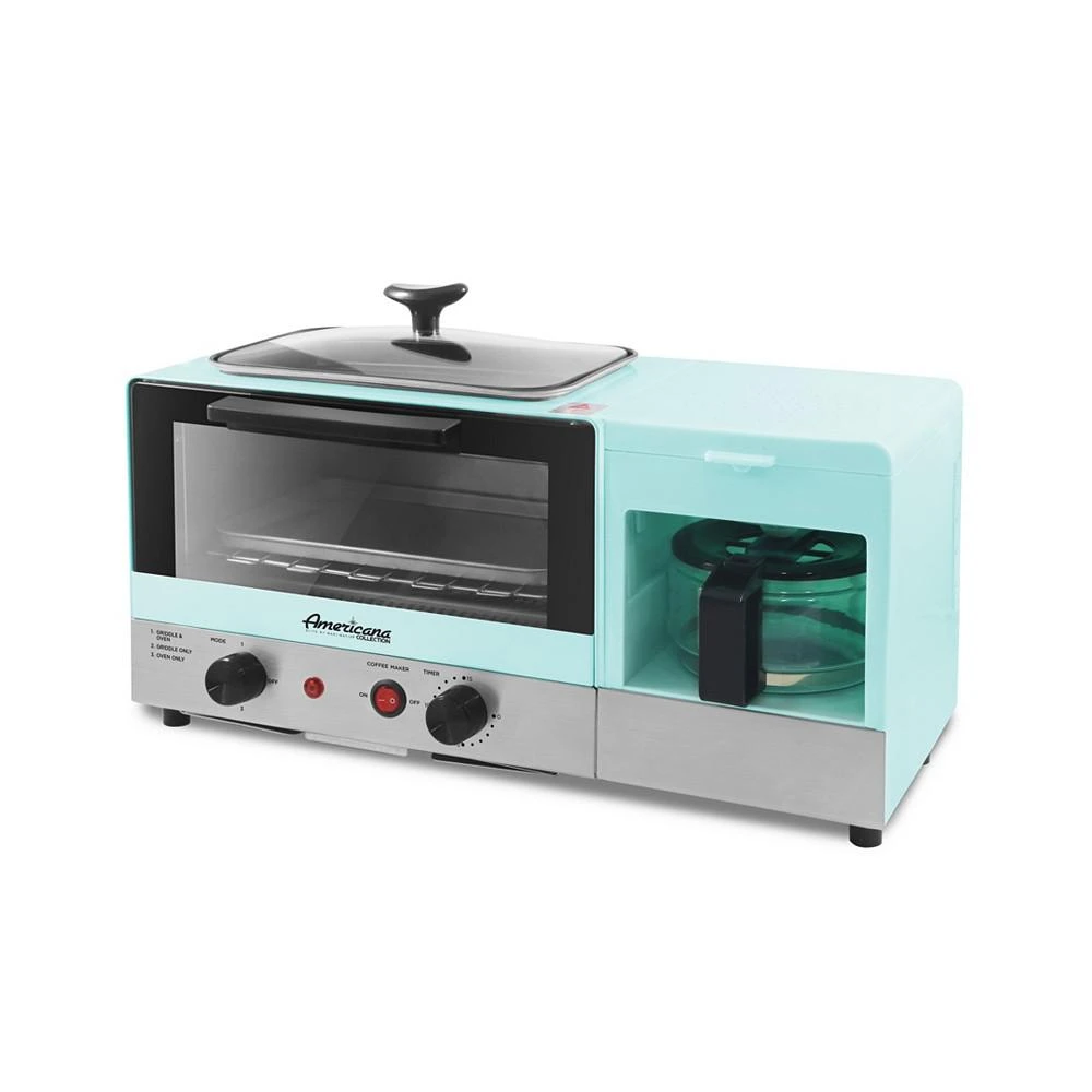 3-in-1 Breakfast Center Station, 4-Cup Coffeemaker, 2 Slice Toaster Oven with 15min Timer, 9.5" Nonstick Griddle with Glass Lid 商品