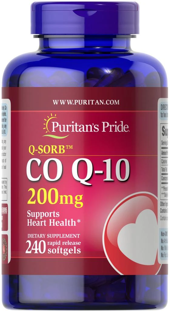 商品Puritan's Pride|辅酶Q10胶囊 心脏保健 200mg 240粒/瓶,价格¥986-¥1971,第1张图片