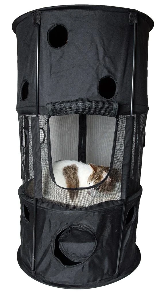 商品Pet Life|'Climber-Tree' Play-Active Travel Collapsible Lightweight Kitty Cat Tree House Lounger,价格¥540,第1张图片
