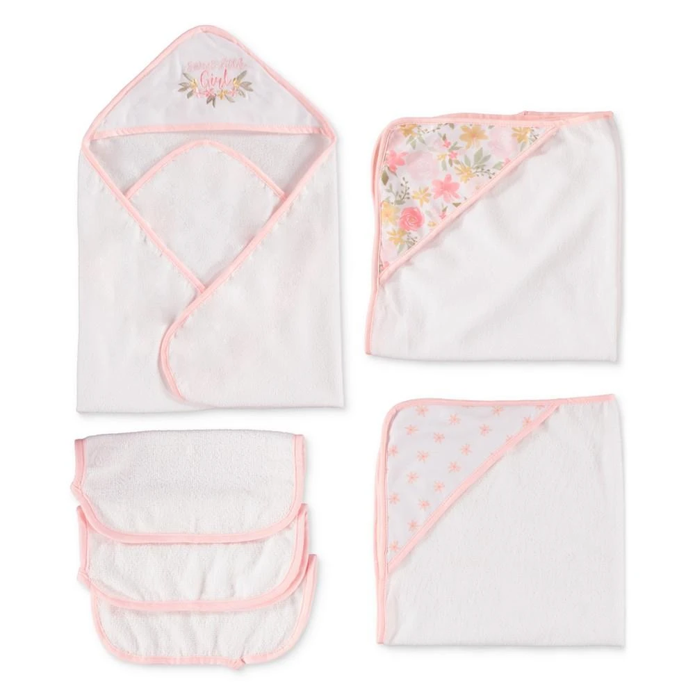 商品Chickpea|Baby Girls Hooded Bath Towel and Washcloth, 6 Piece Set,价格¥45,第1张图片