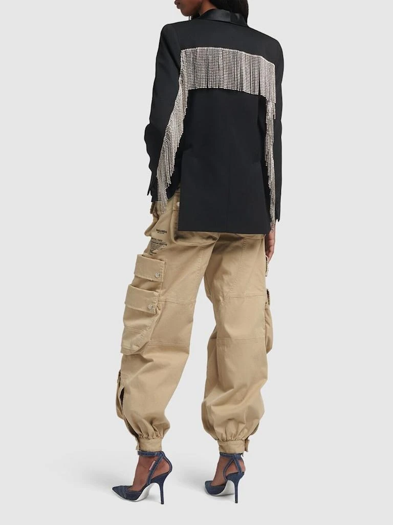 商品DSQUARED2|水晶流苏羊毛混纺斜纹夹克,价格¥11520,第3张图片详细描述
