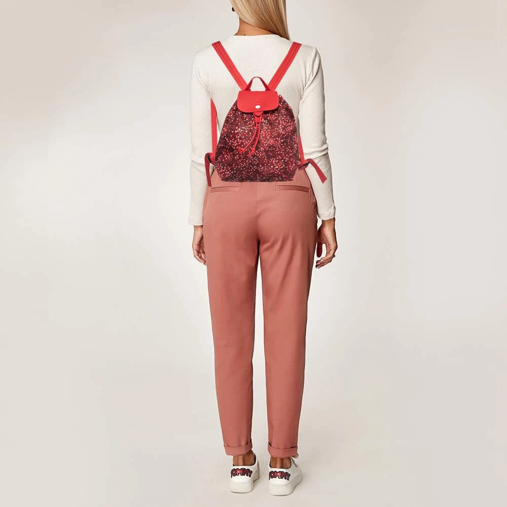 商品Longchamp|Longchamp Red Canvas Le Pliage Backpack,价格¥1309,第2张图片详细描述